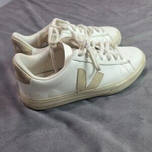 Veja Esplar White Tan Leather Low Top Sneakers Womens Size 8.5 US 40 EUR